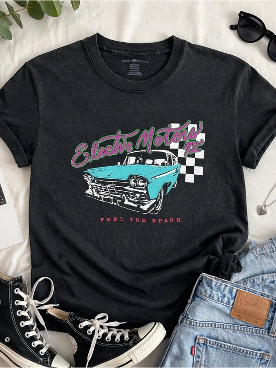 Brandy Melville Tops - Brandy Melville Electric Motors Classic Car Graphic Tee size Small or Medium